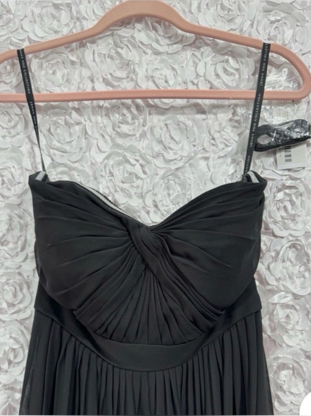 Jenny Yoo Black Aiden Strapless Convertible Chiffon Gown